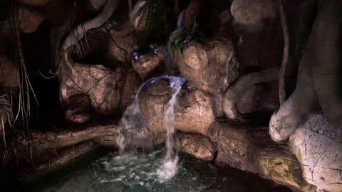 Artificial waterfall in the interior Stock Footage 97246959