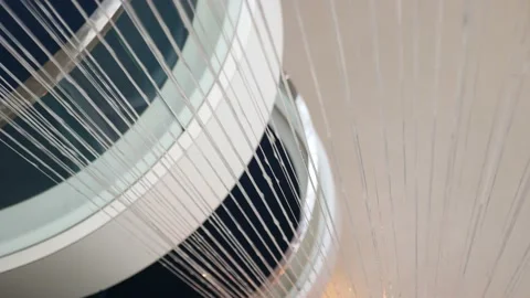 Artificial waterfall jets flows down from ceiling or decorative fountain in Stock-Footage 147973790