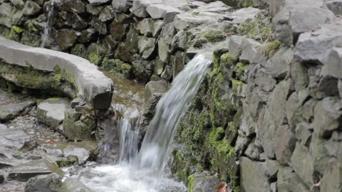 Artificial waterfall made of stones Stock Footage 126175310