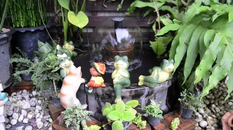 Artificial waterfall in park Stock Footage 41151049