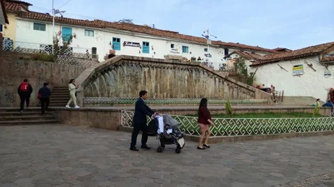 Artificial waterfall at San Blas in Cusco, Peru 動画素材 288892637