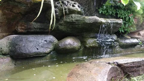 Artificial Waterfall at tourism place 스톡 동영상 201451293