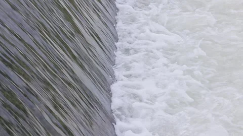 Artificial weir on a mountain river Stock Footage 270413987