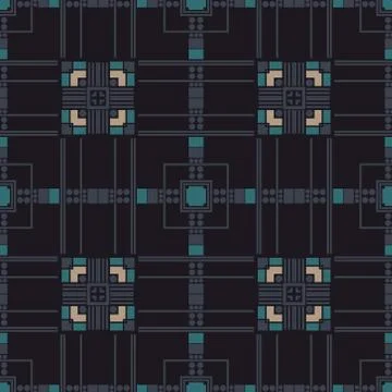 Artificially generated square seamless pattern Illustrazione stock