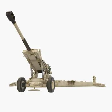 Artillery M198 155mm Howitzer 3D Model 3D Model