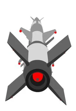 Artillery rocket launcher vector illustration. Rocket missile nuclear bomb Stock Illustration