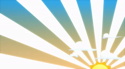 Artis rendering, kid fun animation. Happy sunrising. Stock Footage 52364675