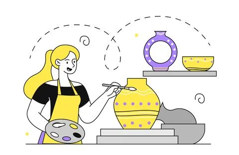 Artisan artist vector simple Stock Illustration