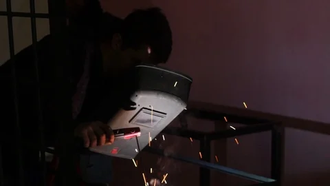 Artisan blacksmith welder 1/3 Stock Footage 86523889