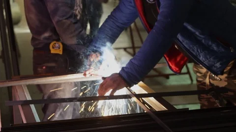 Artisan blacksmith welder 3/3 Video stock 86524361