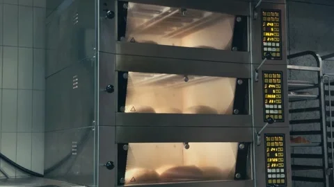 Artisan Bread Baking in Professional Bakery Oven Stock Footage 332366288