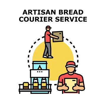 Artisan bread courier service concept vector illustration Illustrazione stock
