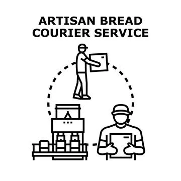 Artisan bread courier service concept vector illustration Stock Illustration