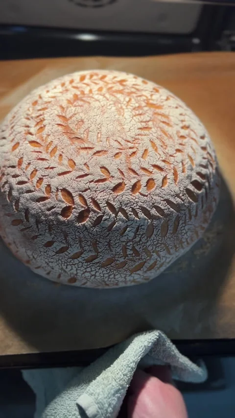 Artisan Bread Creation in Progress Enjoy and Capture All the Beautiful Baking 스톡 동영상 306079196