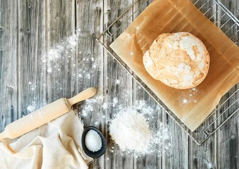 Artisan bread with ingredients Stock Photos