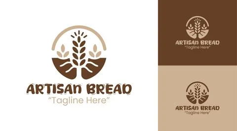Artisan Bread Logo Creative Rustic Bakery Branding Stock Illustration