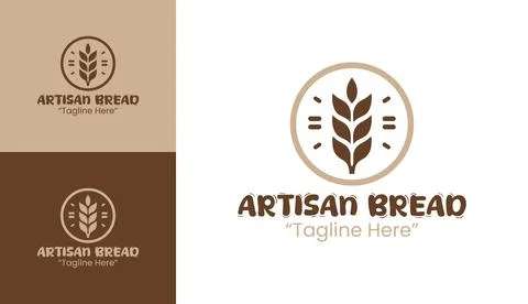 Artisan Bread Logo Modern Rustic Bakery Identity Stock Illustration