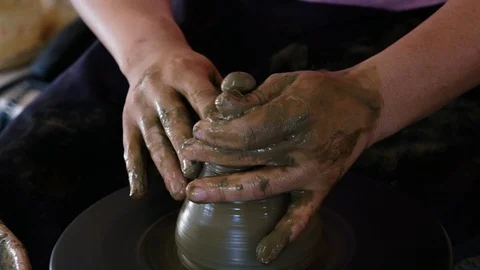 Artisan clay forming Stock Footage 122126978