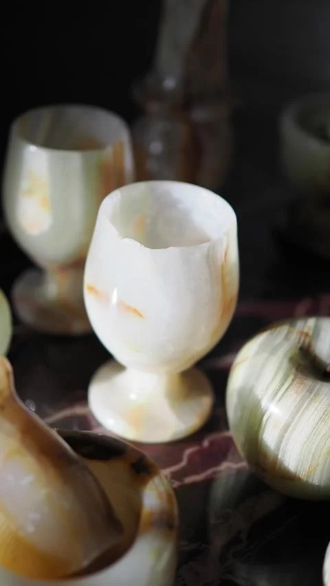 Artisan craft from onyx stones in a workshop Stock Footage 337875609
