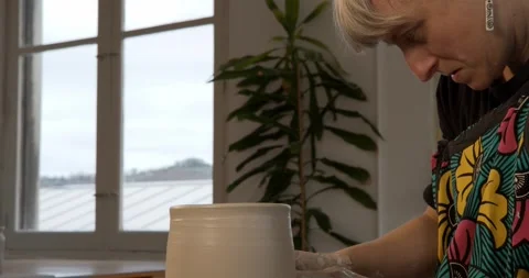 Artisan Crafting Ceramic Pot Stock Footage 329304084