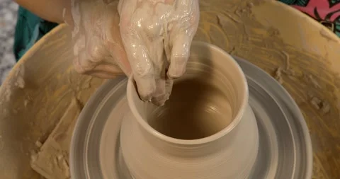Artisan Crafting a Ceramic Vase Stock Footage 329305154