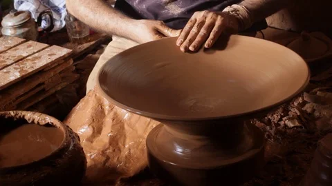 Artisan crafting clay Stock Footage 124590805