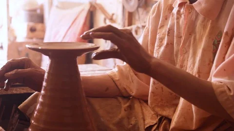 Artisan crafting clay Stock Footage 124835825