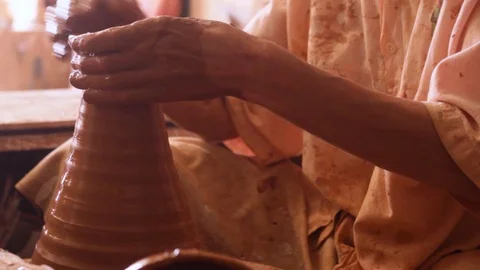 Artisan crafting clay Stock Footage 124835872