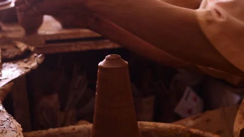 Artisan crafting clay Stock Footage 124836493