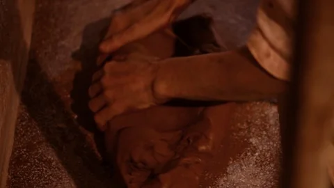 Artisan crafting clay Stock Footage 124838404