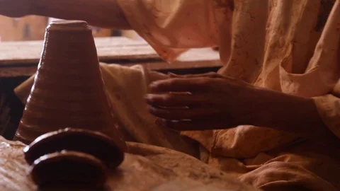 Artisan crafting clay Stock Footage 124840670