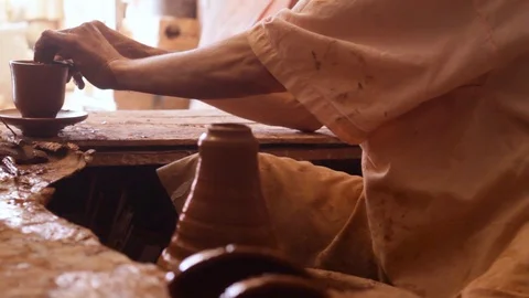 Artisan crafting clay Stock Footage 124842128