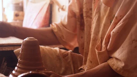 Artisan crafting clay Stock Footage 124842663