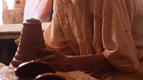 Artisan crafting clay Stock Footage 124842850