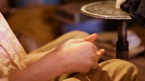 Artisan crafting clay Stock Footage 124842909