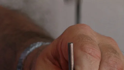 Artisan doing traditional copper craft in Sarajevo old city center Bascarsija Stock Footage 94043726