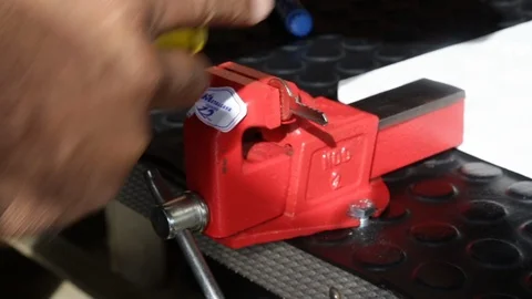 Artisan filing a key Stock Footage 88418173