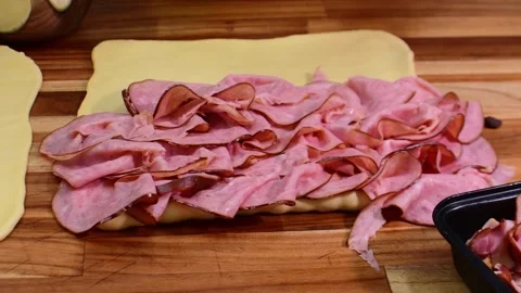 Artisan Ham Bread Making with Bacon and Raisin Delights Видео 332663315