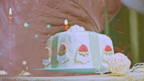 Artisan macro detail of cake mixing and final presentation montage Stock Footage 342140767