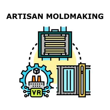 Artisan moldmaking process combining craft and modern technology Stock Illustration