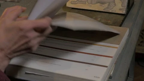 Artisan open a book  Stock-Footage 153939248
