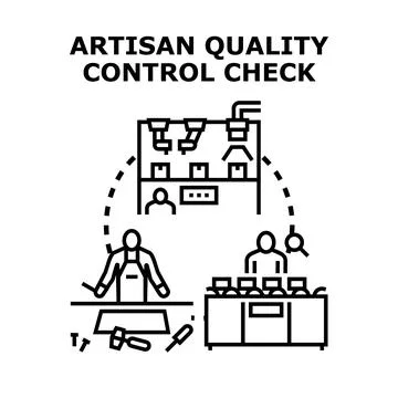 Artisan quality control checking production process Illustrazione stock