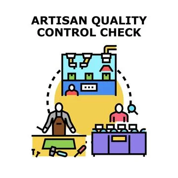 Artisan quality control checking production process Illustrazione stock