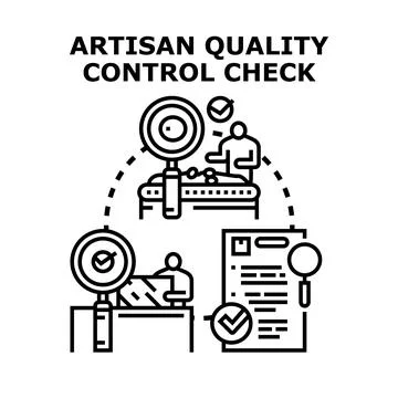 Artisan quality control process development and product inspection Stock Illustration