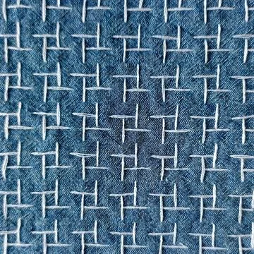 Artisan Sashiko Embroidery Sample.  Stock Photos