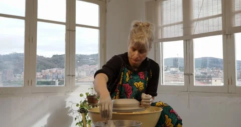 Artisan Shaping Clay: Stock Footage 329296929