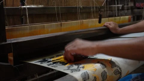 Artisan weaving saree Stock-Footage 346727407