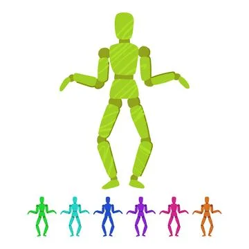 Artisan wood man model vector cartoon graphic Stock Illustration