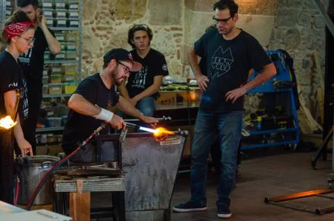 Artisan working with fire Stock Photos