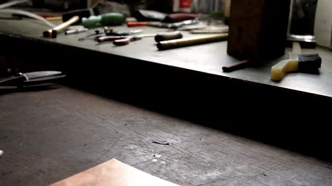 Artisan workshop that builds a belt for a Tyrolean tracht Stock Footage 76124094